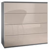 KOMMODE Pavos Sandgrau Hochglanz - Sandfarben, Holzwerkstoff (76/76/35cm) - Vladon