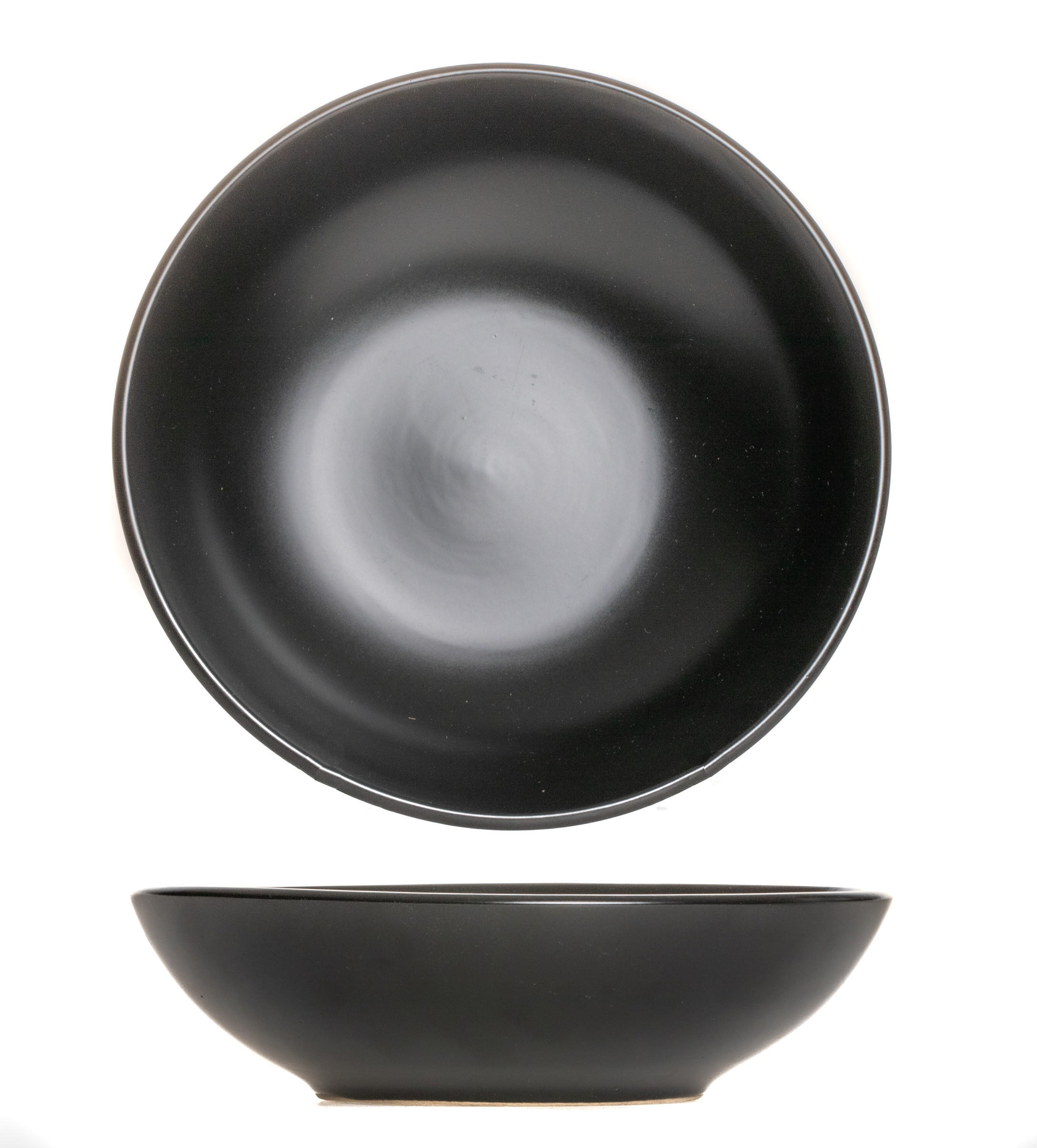 TIEFER TELLER Tiefe Teller Black Tie ø 21 cm - 6 Stück - Schwarz, Keramik (2/5/21cm) - Studio Tavola