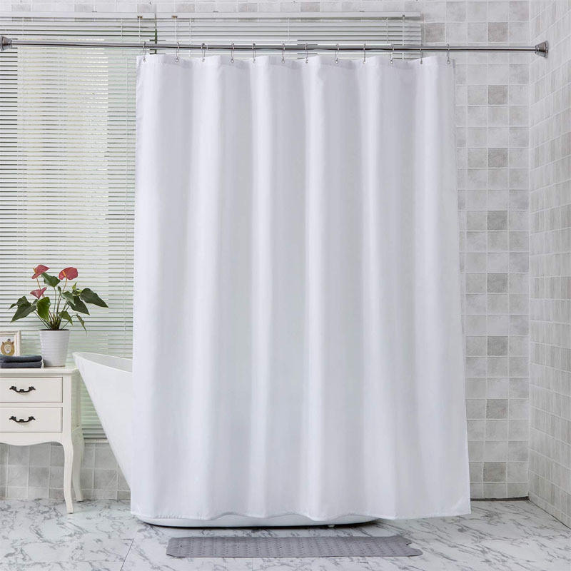 DUSCHVORHANG Weiß 200 x 240 cm wasserdicht schimmelresistent rostfrei mit Haken - Weiß, Textil (200/240cm) - MCBOSON