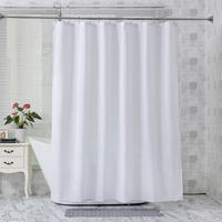 DUSCHVORHANG Weiß 200 x 240 cm wasserdicht schimmelresistent rostfrei mit Haken - Weiß, Textil (200/240cm) - MCBOSON
