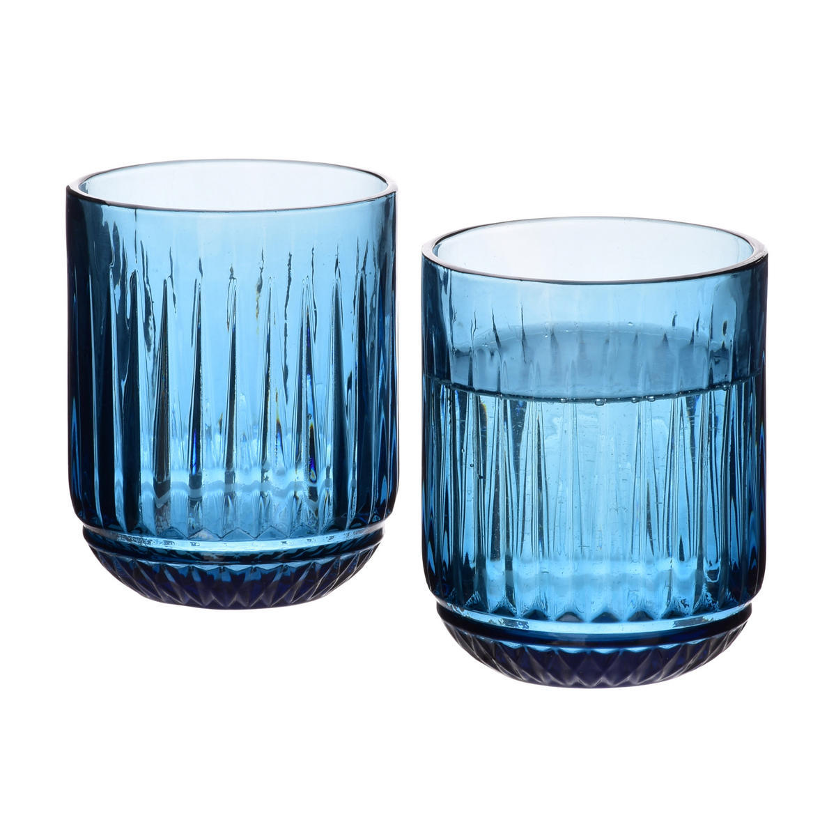 GLÄSER Elise 4er Set blau 7.5/7.5/9 cm Glas - Blau, Glas - Mondex