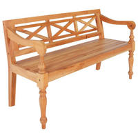 BATAVIA-BANK Hellbraun 123 Cm Massivholz Mahagoni - Braun, Holz (50/81/123cm) - vidaXL