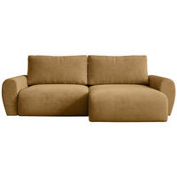 ECKSCHLAFSOFA Poss L gelb rechts - Gelb, Textil (253/153cm) - Beautysofa