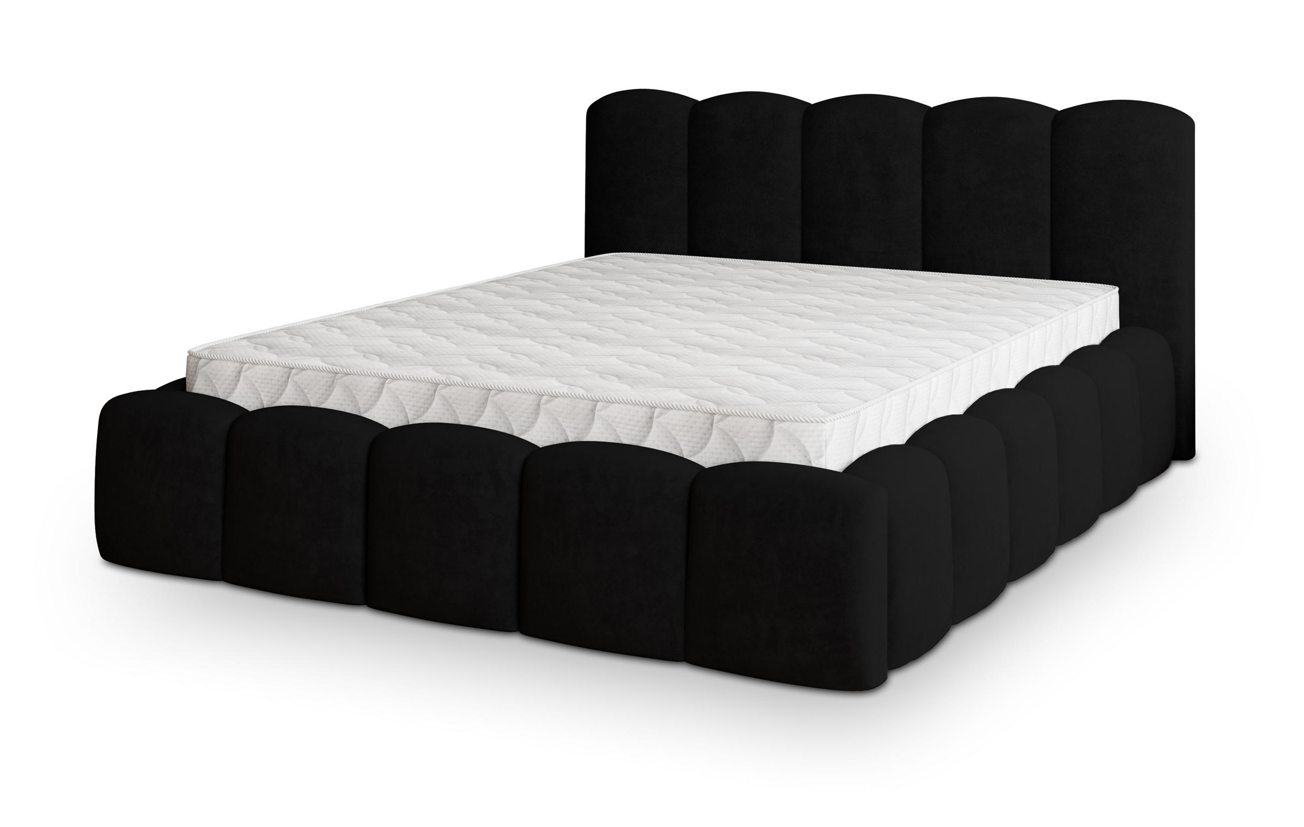 POLSTERBETT FALINA 180x200 cm mit Bettkästen - Schwarz - Schwarz, Holz (180/200cm) - MASSENO