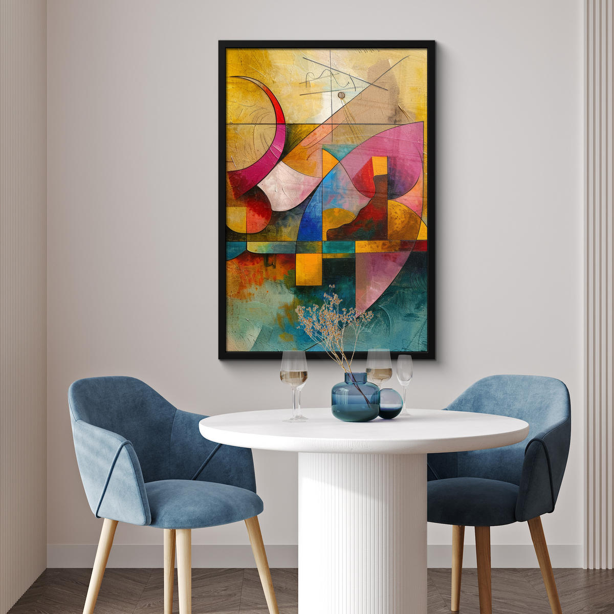 POSTER MIT RAHMEN Kunst - Abstrakt - Modern 60x90 cm - Gelb, Papier (60/90cm) - MuchoWow