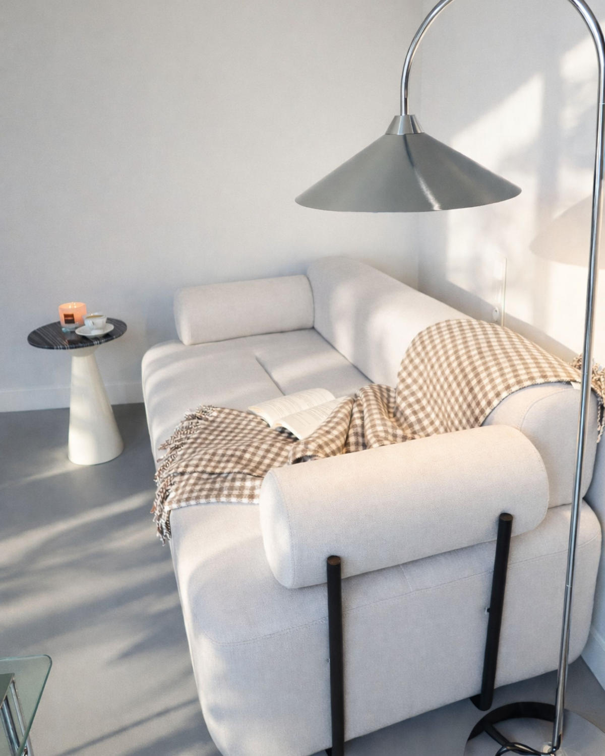 POHOVKA 2-místná Látka Krémově bílá Elva - krémová, textil (170/74/100cm) - Beliani