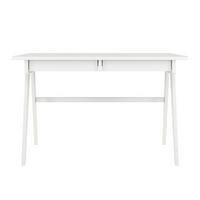 SCHREIBTISCH Edda, 120/65/75 cm in Vollflächiges Weiß (RAL 9003), Buchenholz - Klar/Weiß, Holz/Buchenholz (65/120/75.5cm) - Visby