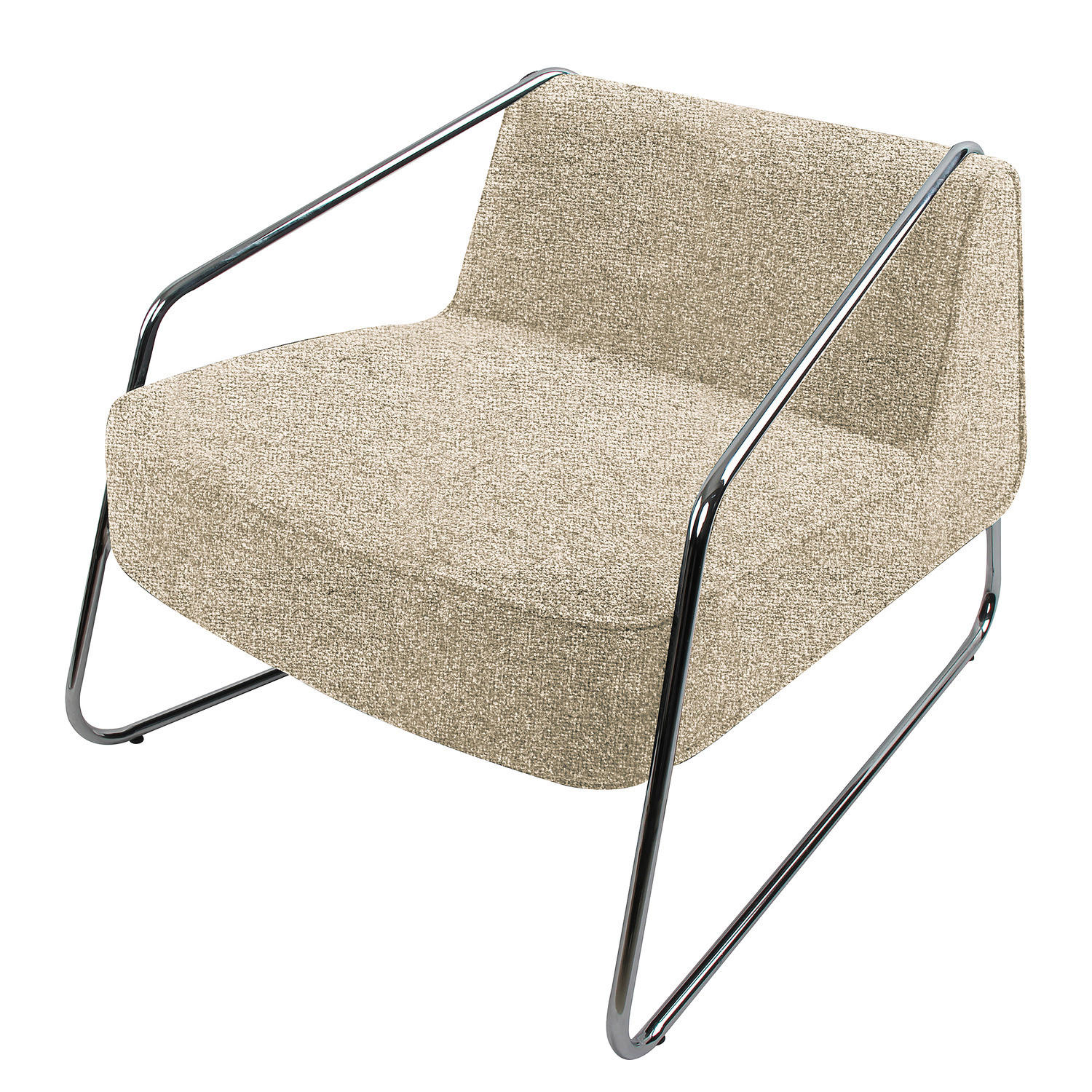 SESSEL - Webstoff - Beige, Textil/Metall (60/59/69cm) - home24