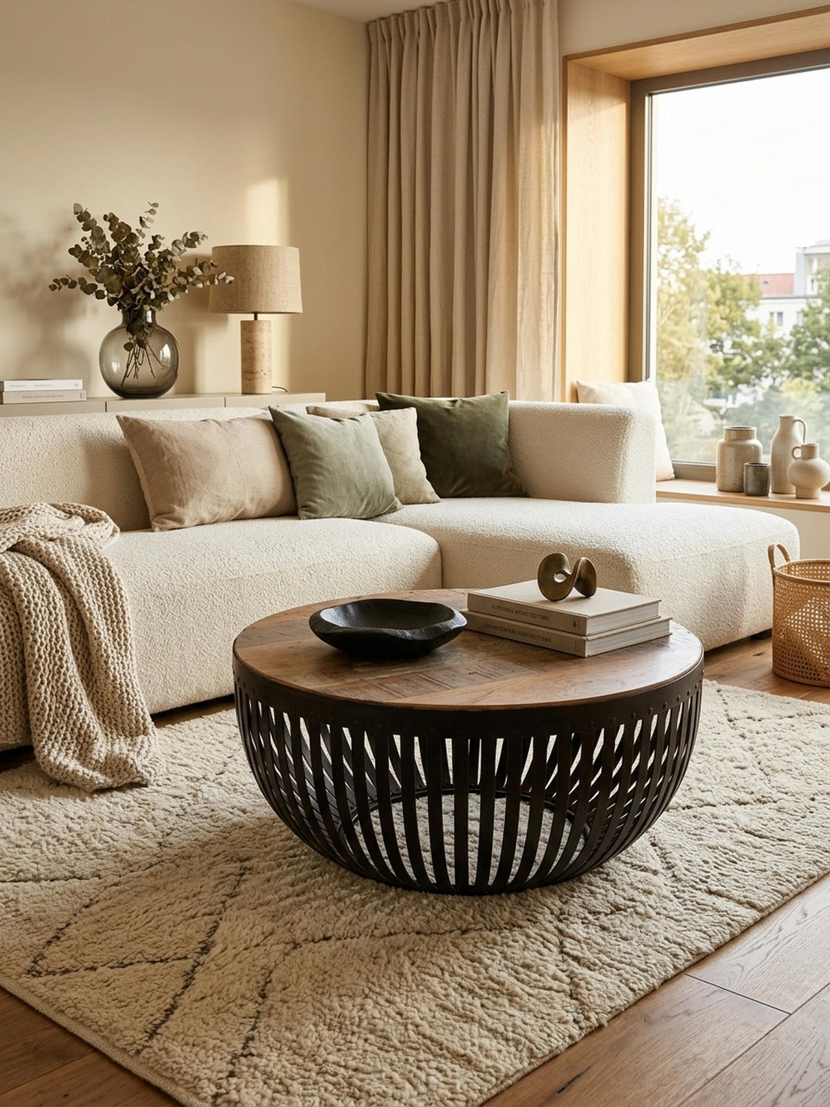 COUCHTISCH Braun aus recyceltem Mangoholz, 70x33x70 cm, im Industrial-Design - Schwarz/Braun, Holz/Metall (70/70/33cm) - KADIMA DESIGN