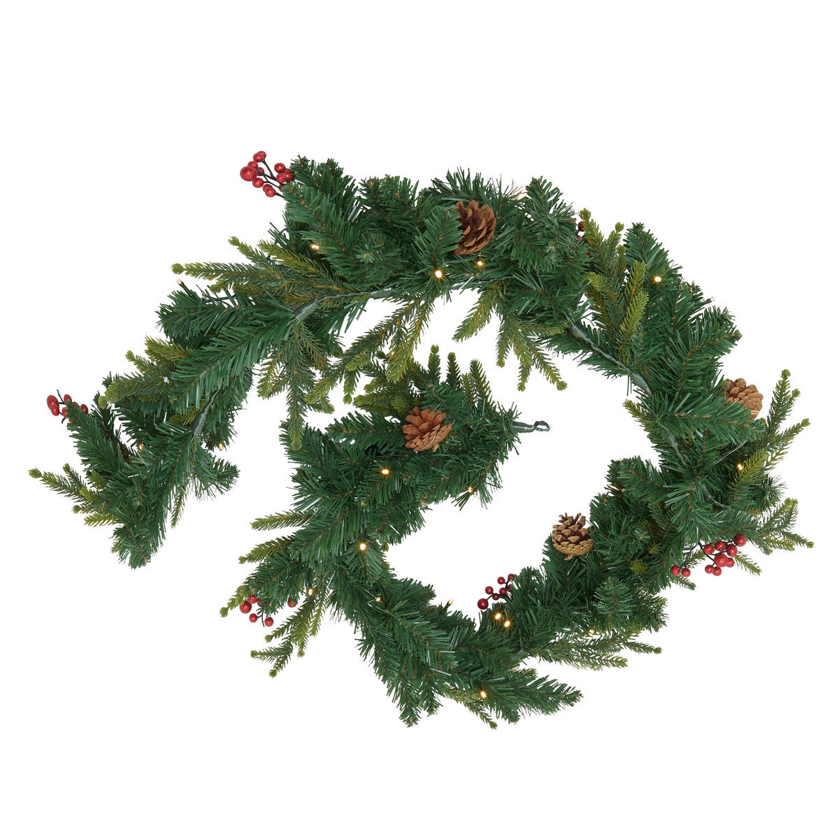 WEIHNACHTSGIRLANDE Beeren & Zapfen 180 cm - Grün, Kunststoff (15cm) - Atmosphera Createur d´interieur