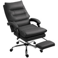 BÜROSTUHL mit Massagefunktion, Ergonomisch Schreibtischstuhl mit Liegefunktion - Schwarz, Metall (65/117/72cm) - Vinsetto