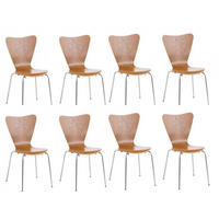 BESUCHERSTUHL 8er Set Holz eiche - Eichefarben, Holz/Metall (45/85/49cm) - CLP