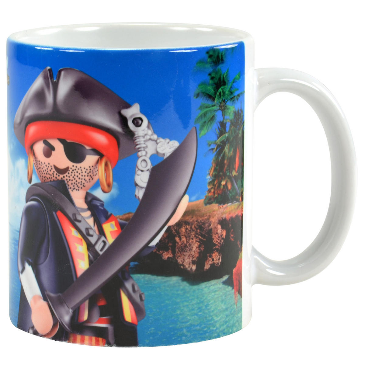 BECHER Playmobil Piraten Blau 320 ml - Blau, Keramik (0.32L) - Playmobil