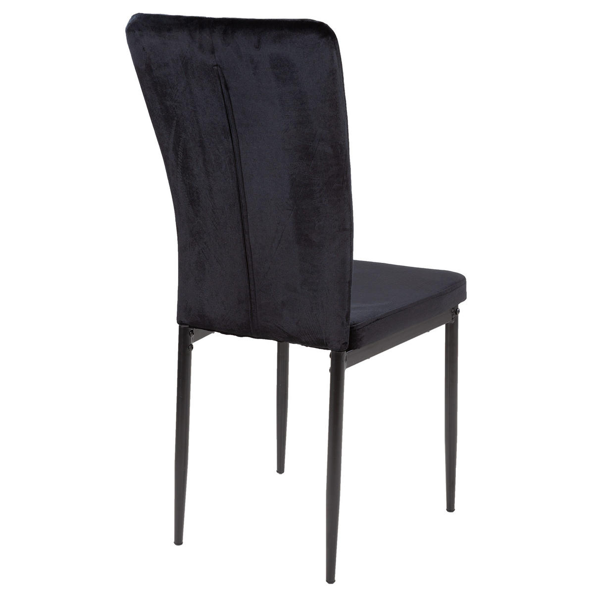 STUHL MODENA Samtbezug Metallbeine 4er Set Schwarz - Schwarz, Textil/Metall (42/96/43cm) - Albatros