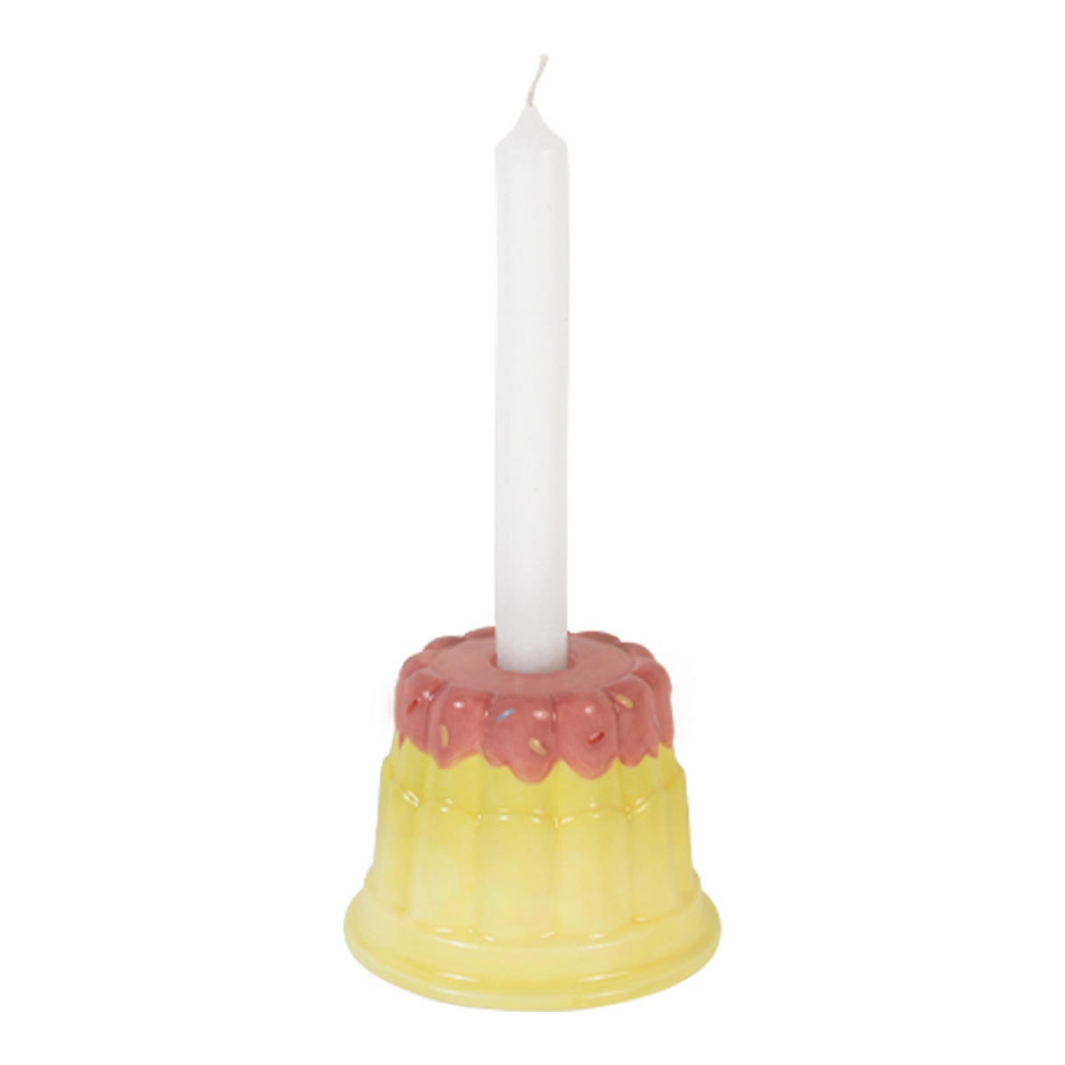 KERZENHALTER Blond Geburtstag - Gelber Pudding in Bunt - 9cm - Multicolor, Keramik (12/9/8cm) - Blond Amsterdam