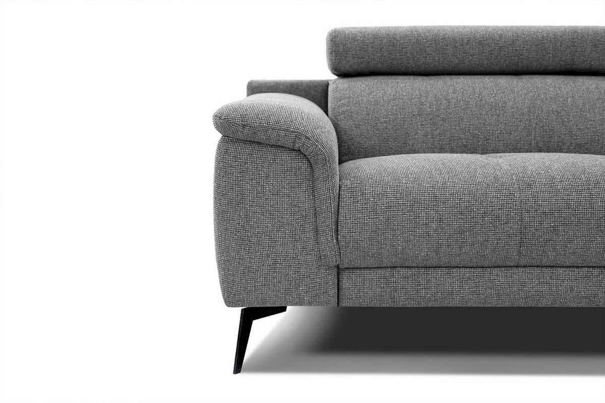 SOFA FIERO 2-Sitzer, grau - Schwarz/Grau, Holzwerkstoff/Textil (170/82/103cm) - Courtois Laville
