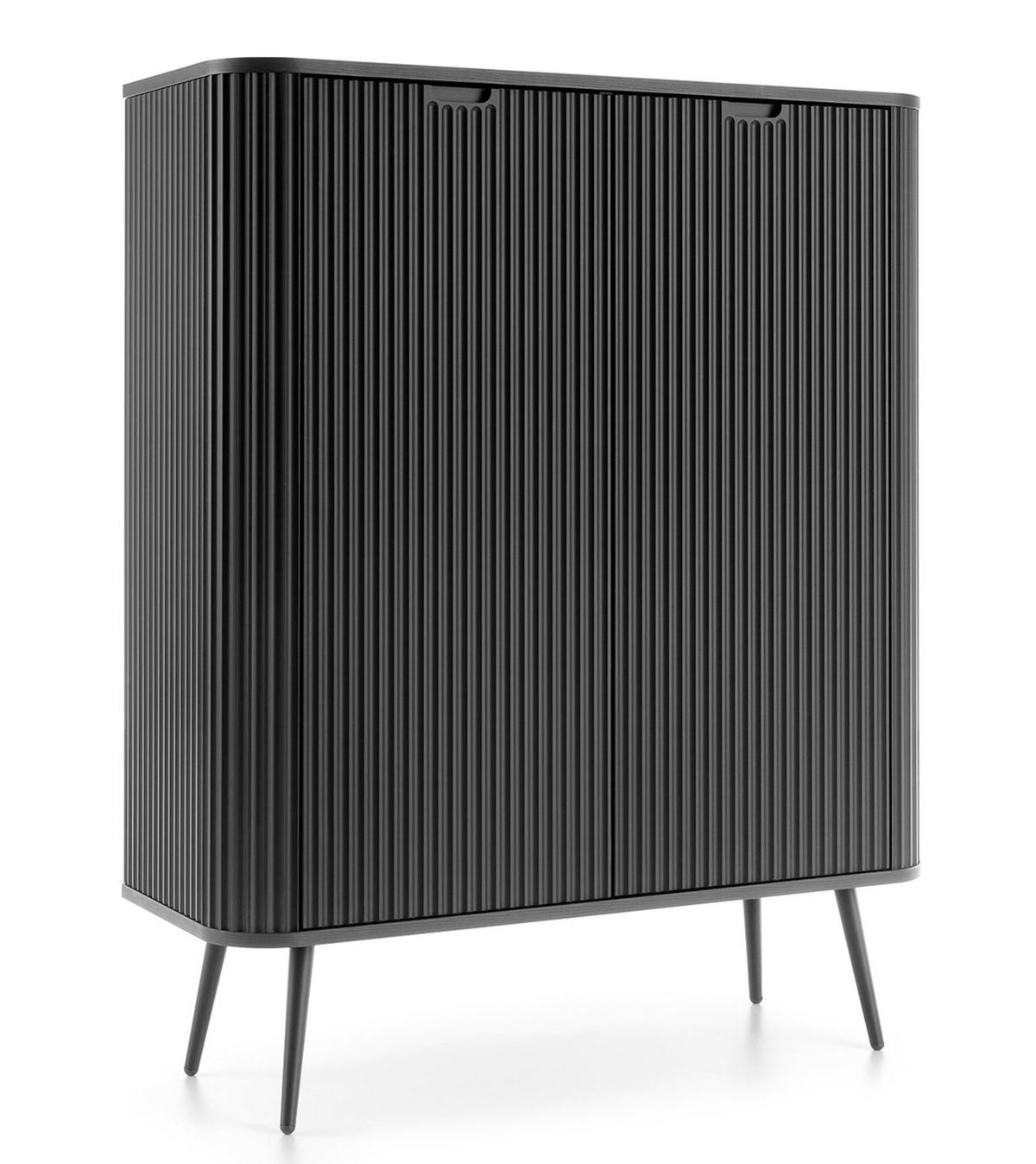 HIGHBOARD Zova čierna 103 cm - čierna, kov/kompozitné drevo (103/129/39cm) - Selsey