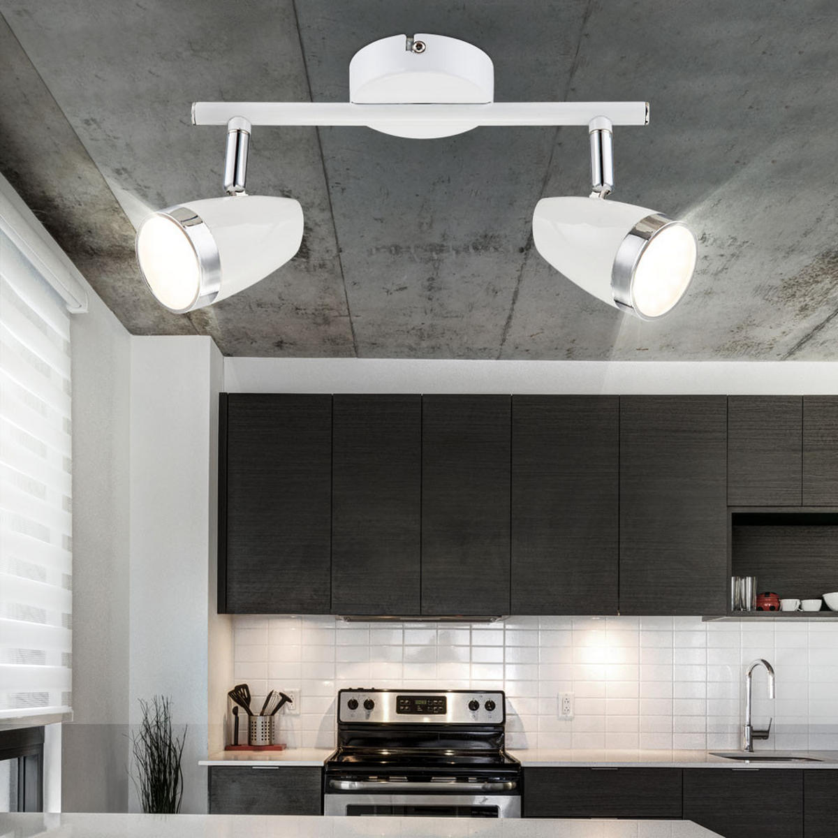 LED DECKENLEUCHTE Metall Weiß MINOU - Weiß, Metall (25/8/15.5cm) - Globo Lighting