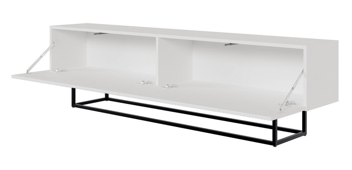 TV-SCHRANK Veldio Weiß Schwarz 175 cm - Schwarz/Weiß, Holzwerkstoff/Metall (175/46.5/31.6cm) - Selsey