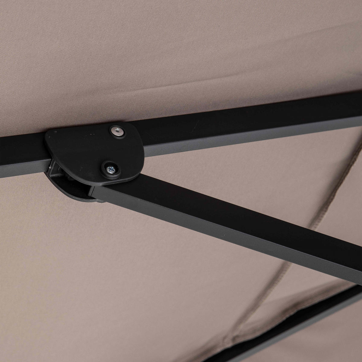 SONNENSCHIRM 3x4m mit 4 Gewichtsplatten, Taupe - Taupe, Metall (400/300cm) - Oviala