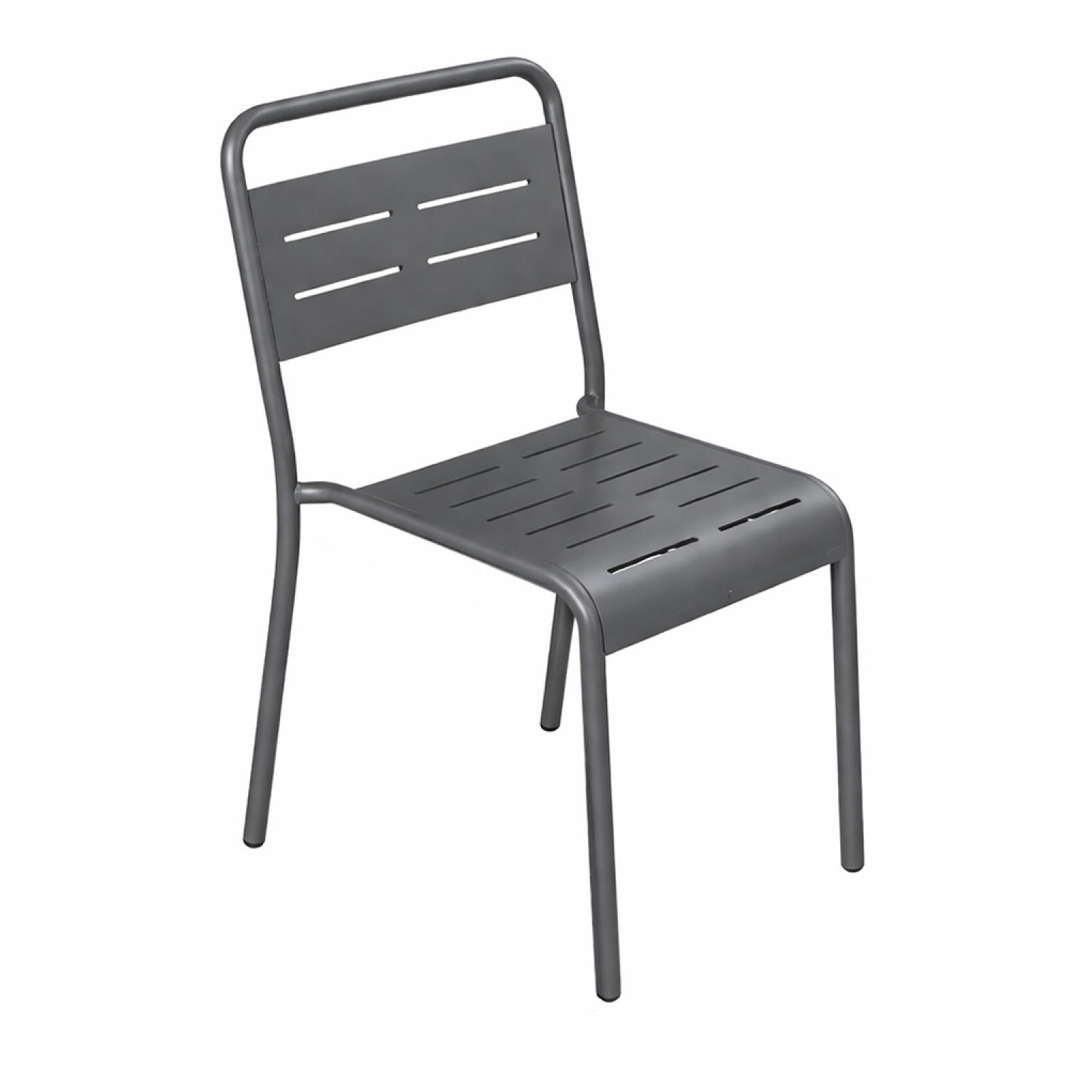 STUHL Bergame Grau 4er-Set - Grau, Metall (59/79/43cm) - Concept Usine