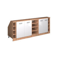 KUHINJSKI ORMAR ZA KOSINE KROVA R-Line Sjajna Bijela 210 cm Set od 5 ormarićnih korpusa, dubina 60 cm - hrast medunac/bijela visoki sjaj, drvni materijal (210/83.8/60cm) - Vicco