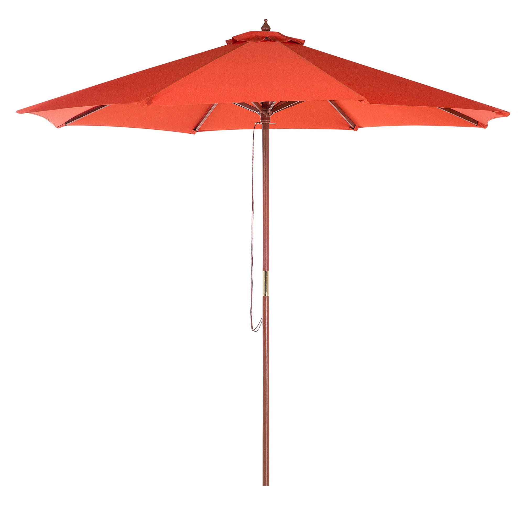 SONNENSCHIRM 270 cm rot Toscana - Dunkelbraun/Rot, Textil (270/270cm) - Beliani