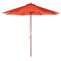 SONNENSCHIRM 270 cm rot Toscana - Dunkelbraun/Rot, Textil (270/270cm) - Beliani