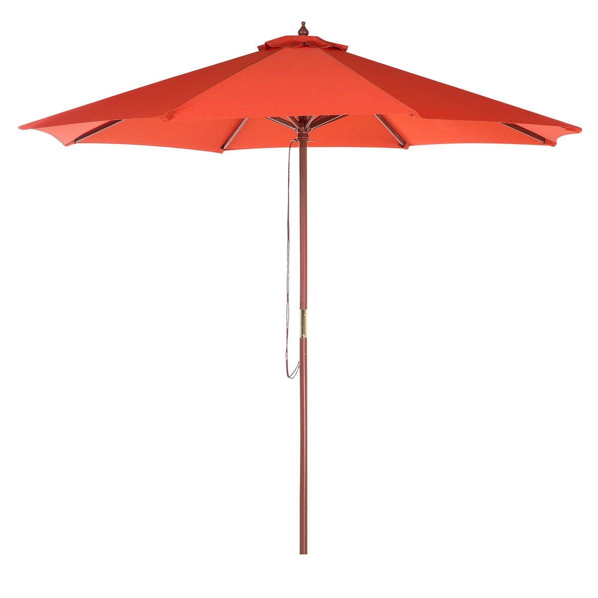 SONNENSCHIRM 270 cm rot Toscana - Dunkelbraun/Rot, Textil (270/270cm) - Beliani