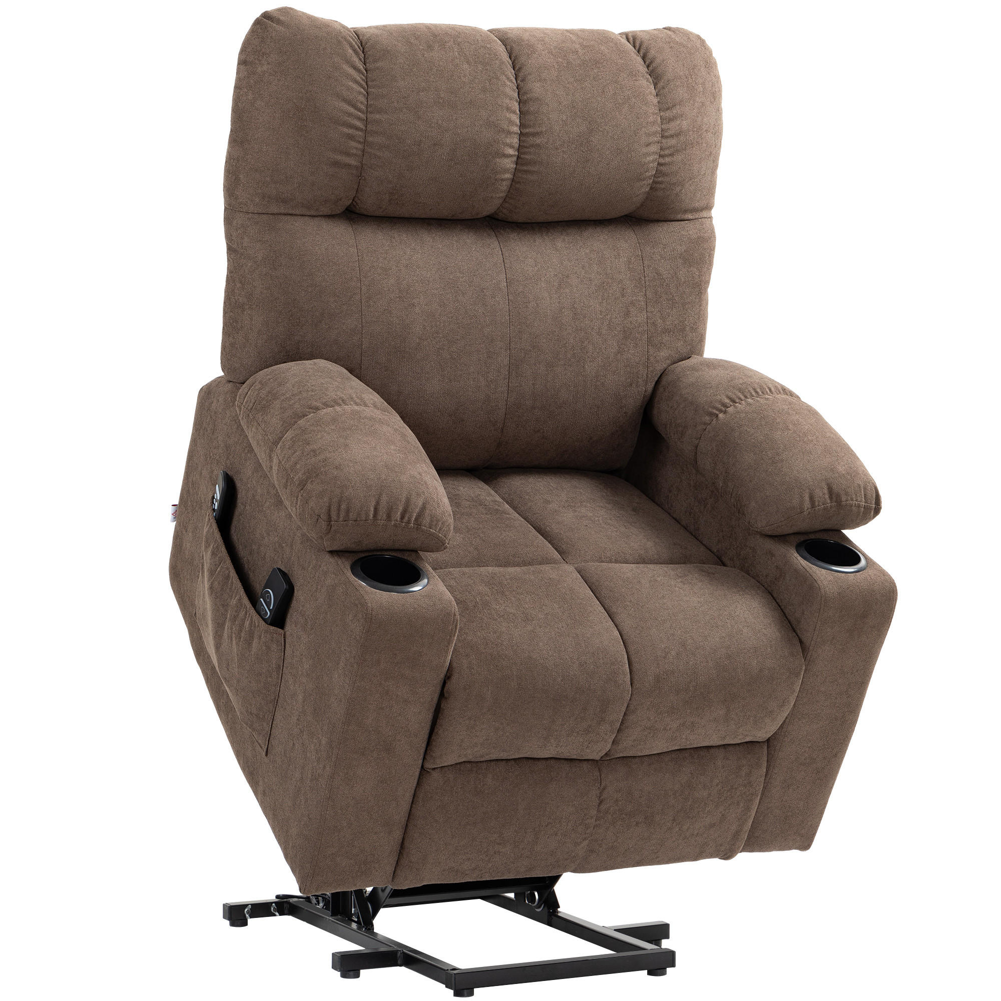 FERNSEHSESSEL mit Aufstehhilfe, Braun - Braun, Kunststoff (95/109/91cm) - HOMCOM