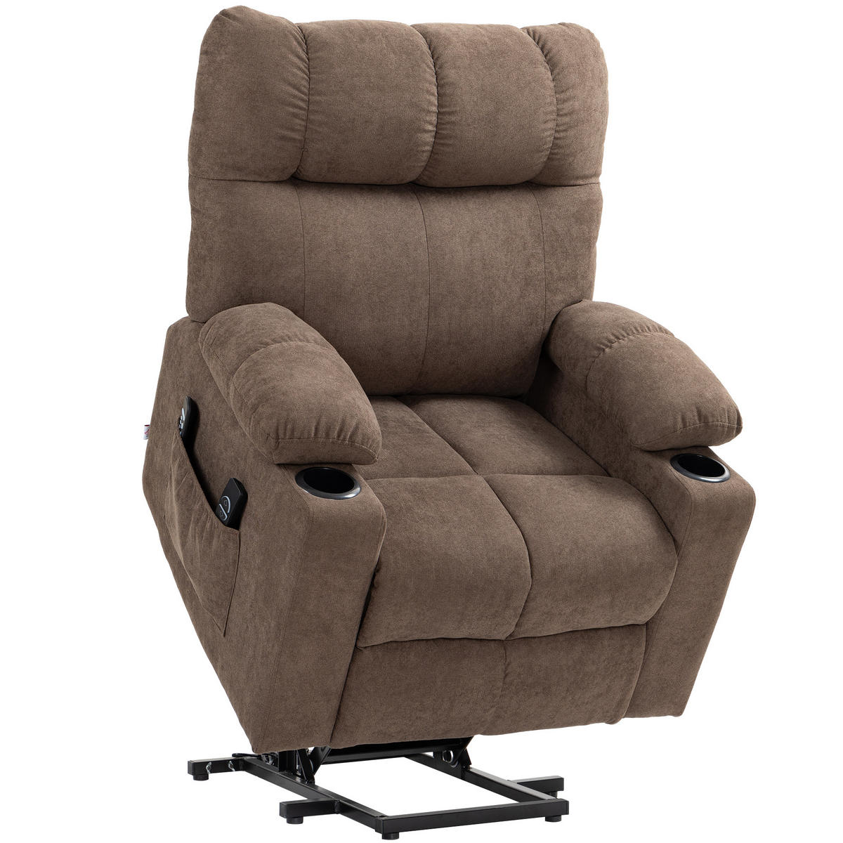FERNSEHSESSEL mit Aufstehhilfe, Braun - Braun, Kunststoff (95/109/91cm) - HOMCOM
