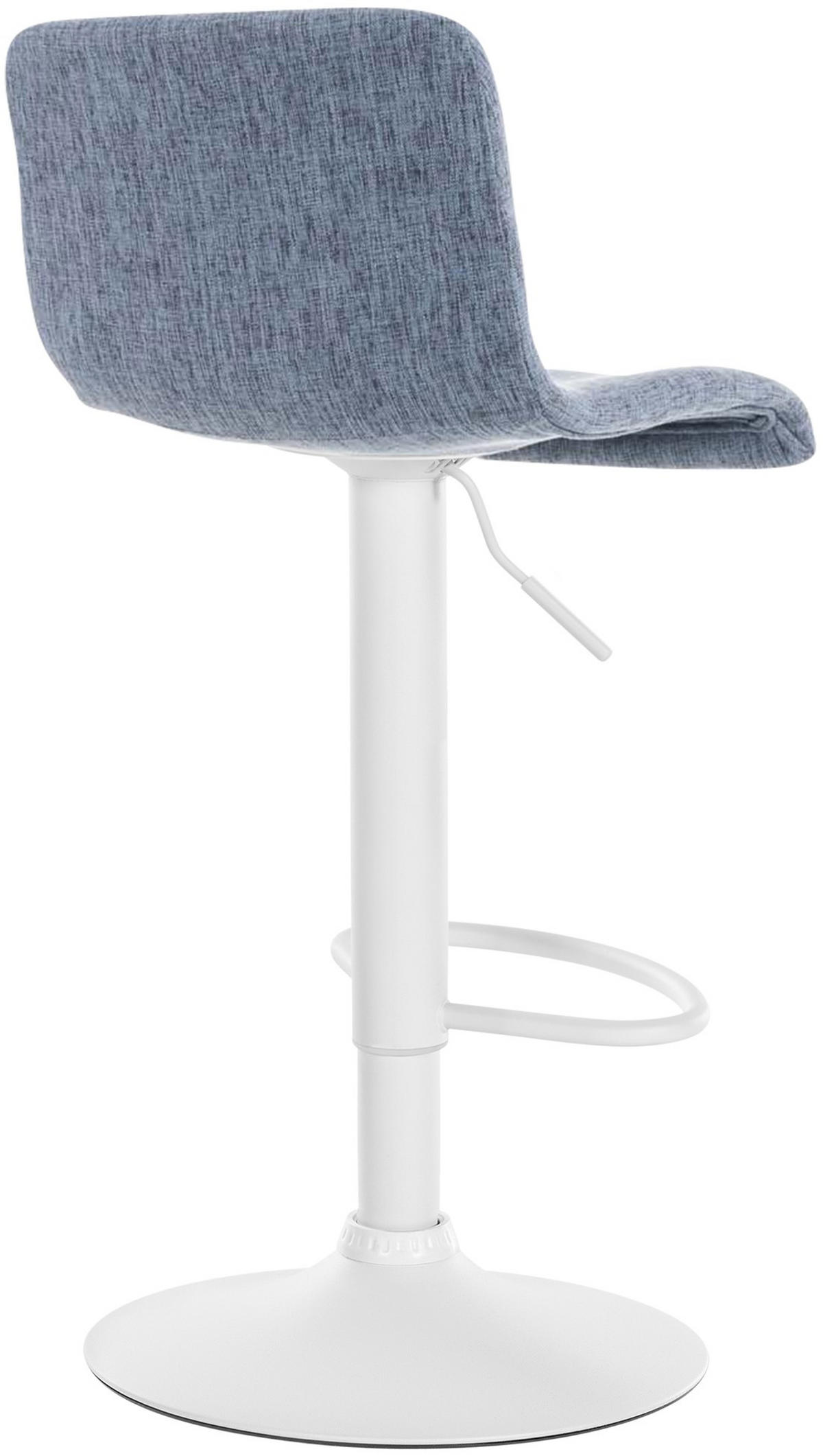BARHOCKER Stoff blau - Blau/Weiß, Textil/Metall (39/84/36cm) - CLP