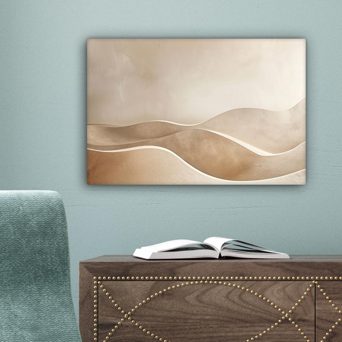 LEINWANDBILD Beige - Natur - Abstrakt - Modern 30x20 cm - Beige, Textil (30/20cm) - MuchoWow