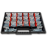 SECHSKANTSCHRAUBEN Sortiment M4-M5-M6 // 8mm-50mm 350 tlg. Schraubenbox DIN 933/ISO 4762 - Zinkfarben, Metall (3.5cm) - Schraubenbox24