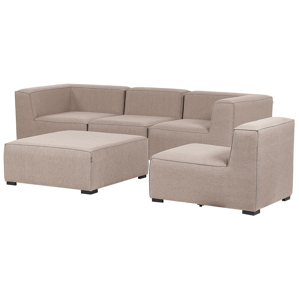 LOUNGE SET 4-Sitzer beige modular Arezzo - Beige, Textil - Beliani