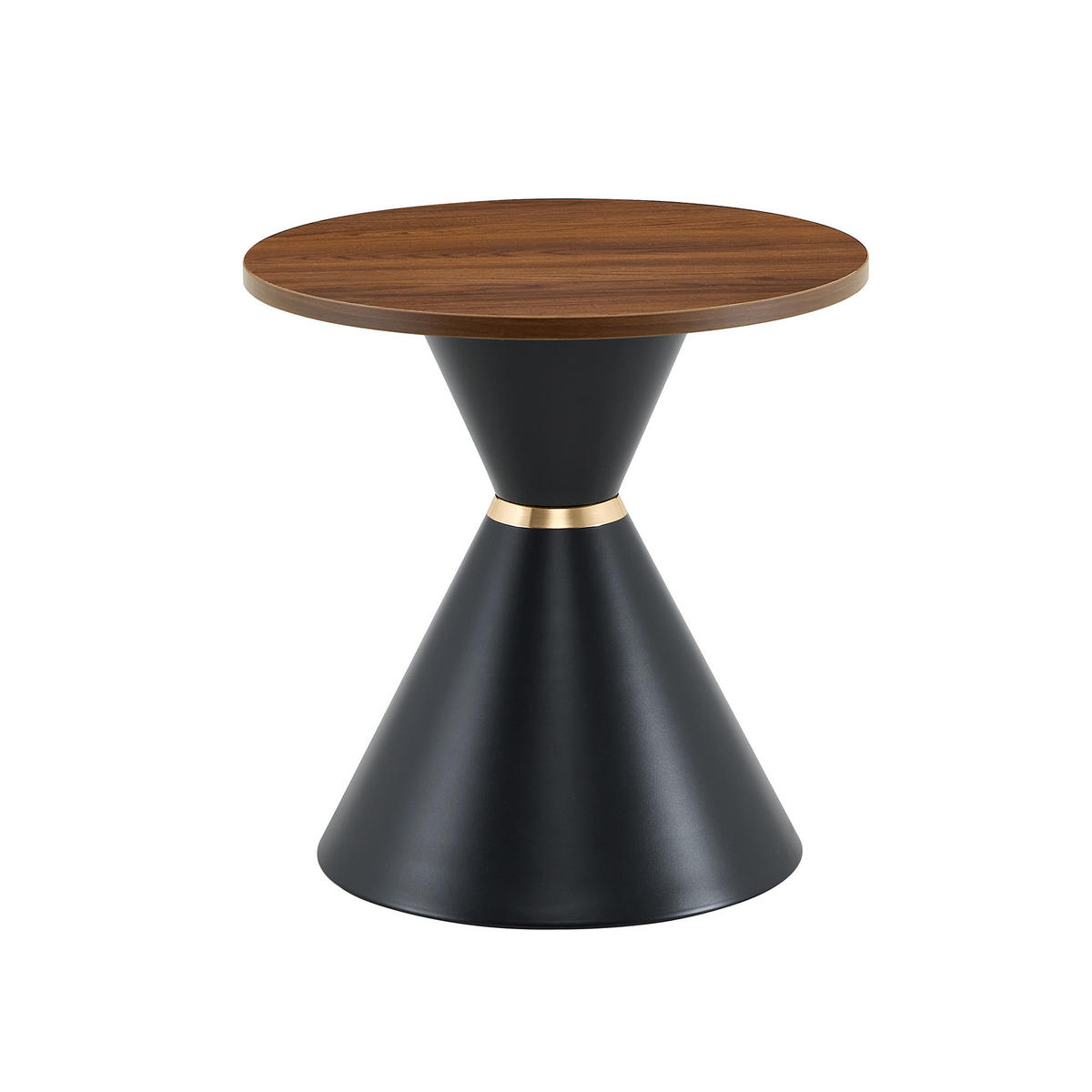 KONFERENČNÍ STOLEK sada 2 ks v dekoru ořechu a černé, kuželový design - barva vlašského ořechu, kov (70/70/42.5cm) - Urban Meuble