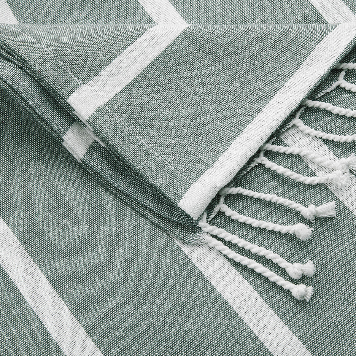 STRANDTUCH Surfside - Weiß/Grün, Textil (200/180cm) - Butlers