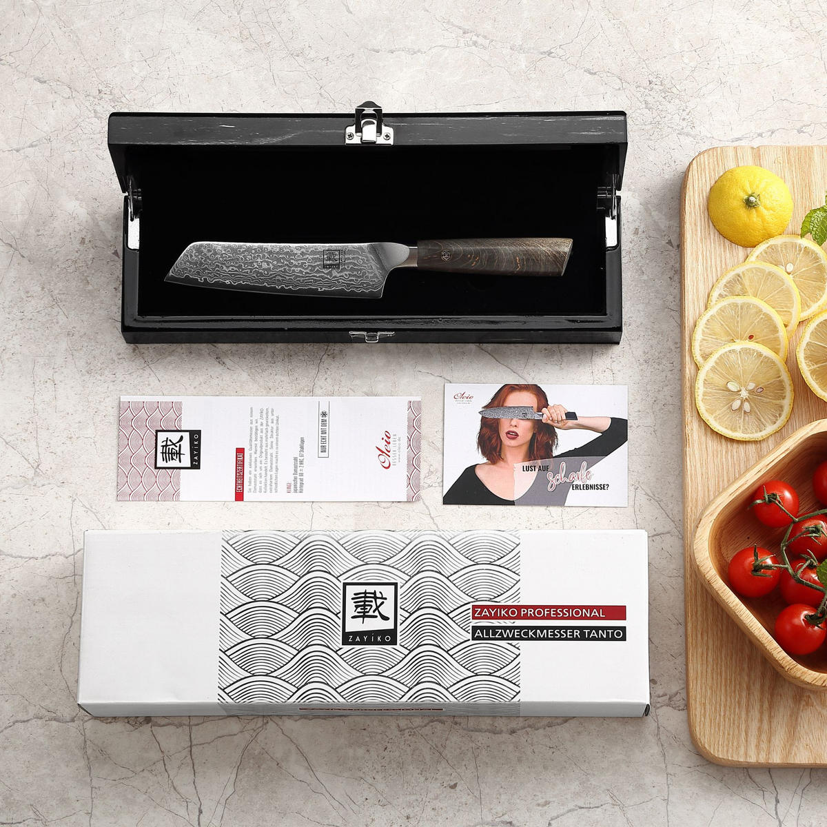 ALLZWECKMESSER 12,5 cm - Ahornfarben, Holz/Metall (23cm) - Zayiko