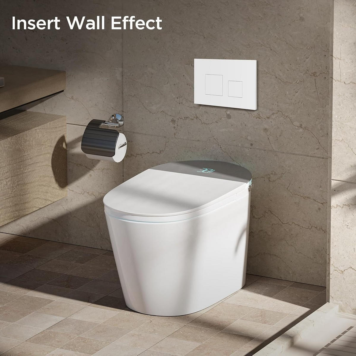 WC-SPÜLTASTE – Kompatibel mit Geberit Sigma 01, 20, 30 sowie UP300/320-Spülkästen – Mattweiß - Weiß, Metall (30.8/5.5/15.5cm)