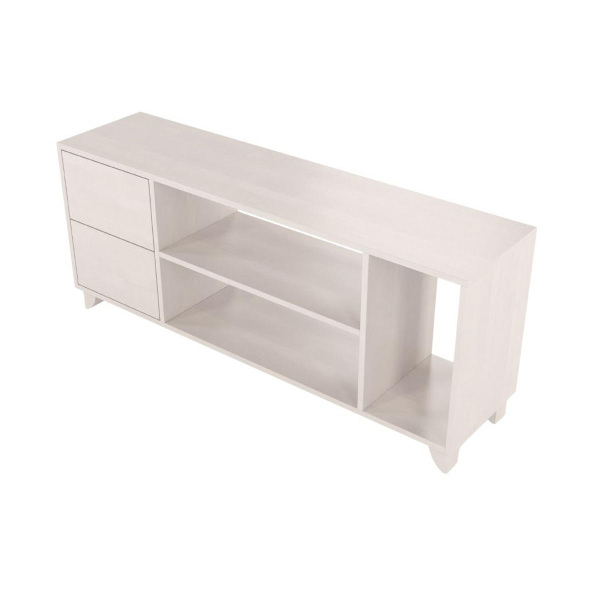 MASSIVHOLZ-TV-SCHRANK Viveca, Buche - lackiert, Weiß - Weiß, Holz/Buchenholz (140/57.4/45cm) - Visby
