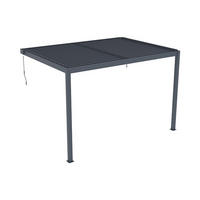 TERRASSENDACH anlehnend bioklimatisch aus Aluminium mit verstellbaren Lamellen - 11,85 m² - MANDELLO - Anthrazit, Metall (368/243/300cm) - Vente-Unique