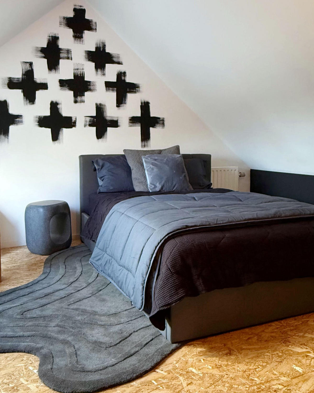 PAT 140/200cm gri închis Dreux - gri închis, material textil (140/200cm) - Beliani