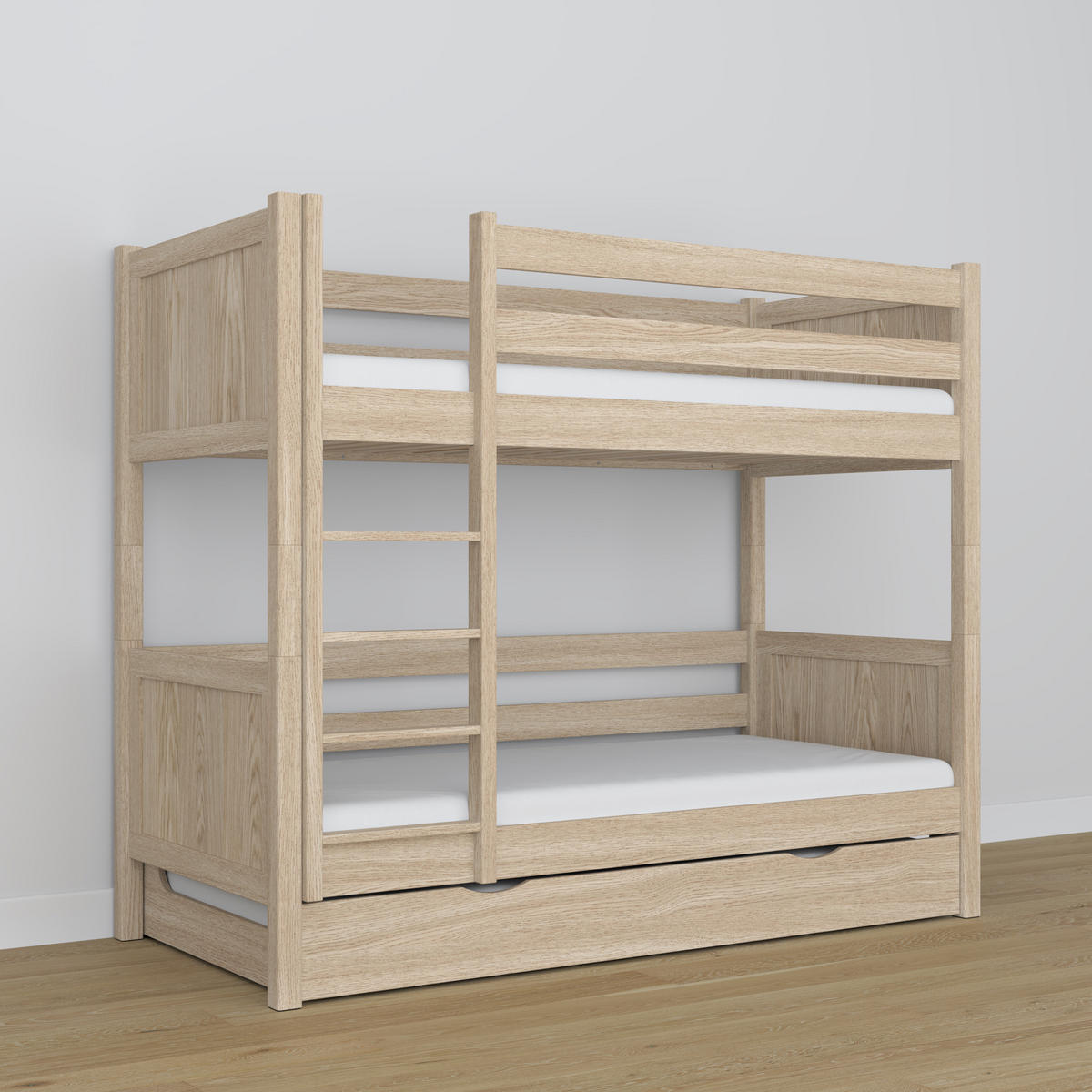 ETAGENBETT N02 mit Matratzenschublade Sonoma Eiche 120/190 - Sonoma Eiche, Naturmaterialien/Holz (120/190cm) - N-Wood