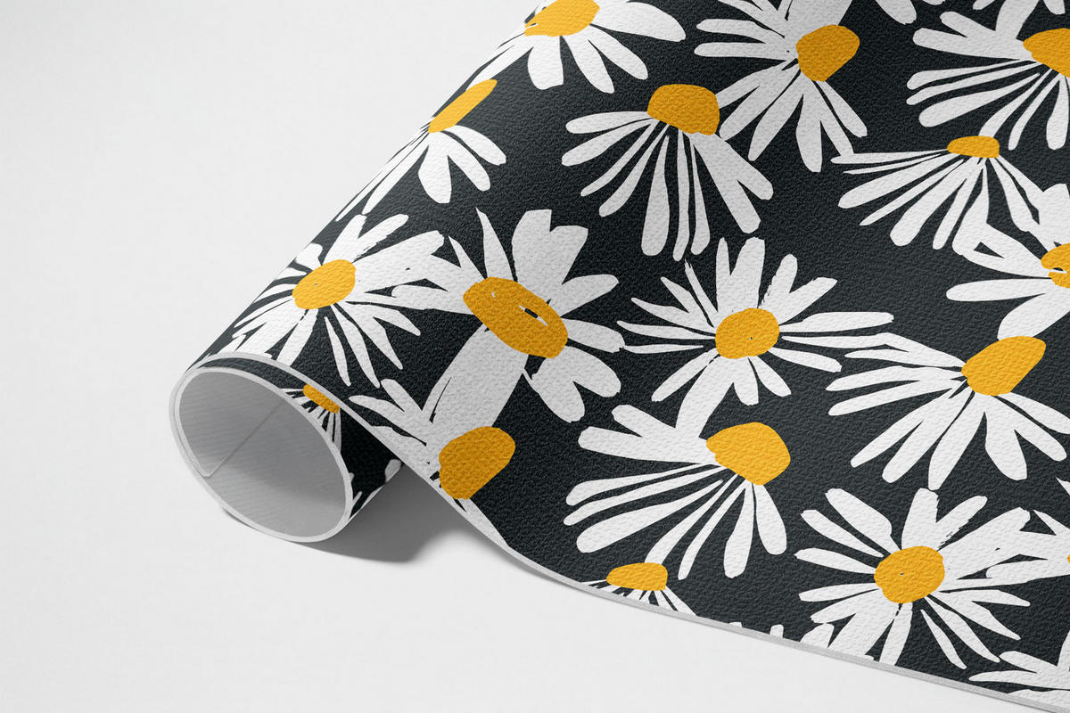 TEPPICH 140x210 cm Gemalte Gänseblümchen und Wildblumen - Hellgrau, Kunststoff (140/210cm) - Wallfluent