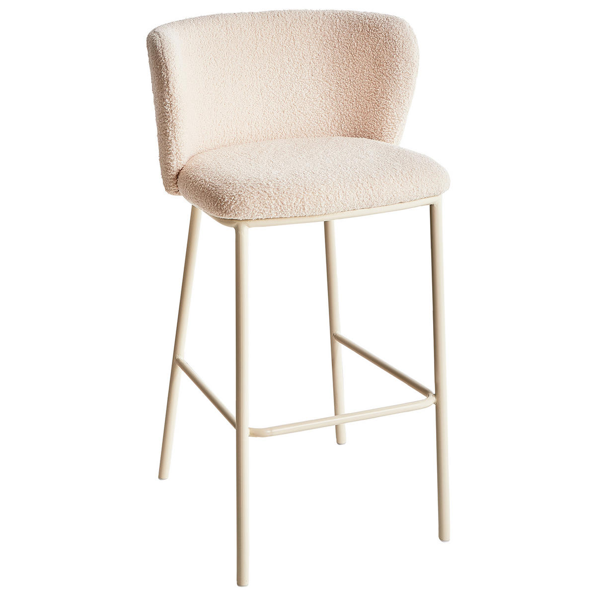 BARSTÜHLEN 2er-Set Beige Mina II - Beige, Textil (52/98/46cm) - Beliani