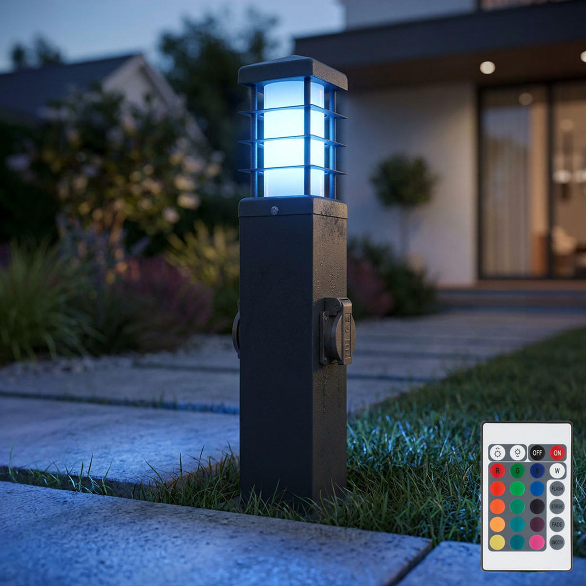 LED WEGELEUCHTE Edelstahl Anthrazit - Anthrazit, Metall (12.4/12.4/45cm)
