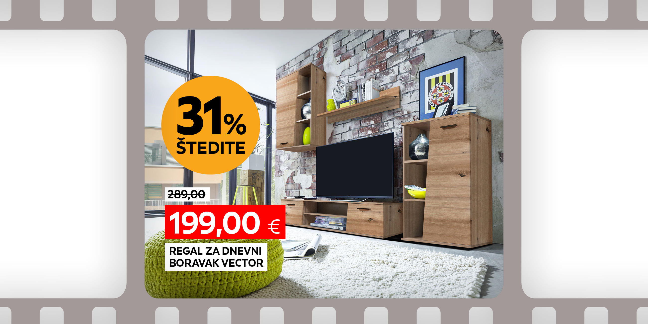 regal za dnevni boravak Vector umjesto 289,00 € nova cijena 199,00 € štedite 31%