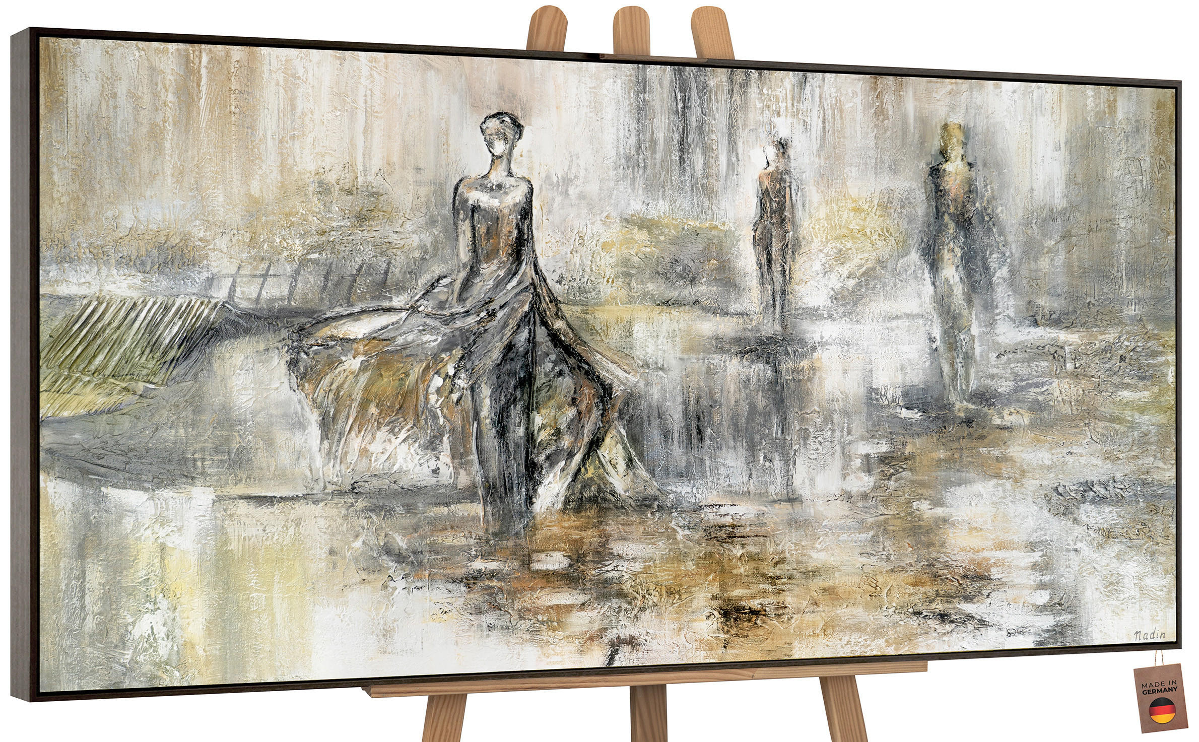 GEMÄLDE Modenschau Schattenfugenrahmen grau 100x50 cm - Grau, Holz (100/50cm) - YS-art gallery