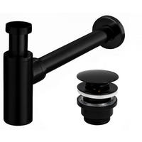 WASCHBECKEN-SIPHON Klik-klak Universal Rea Schwarz Matt - Schwarz, Metall (5/21/33.5cm) - REA