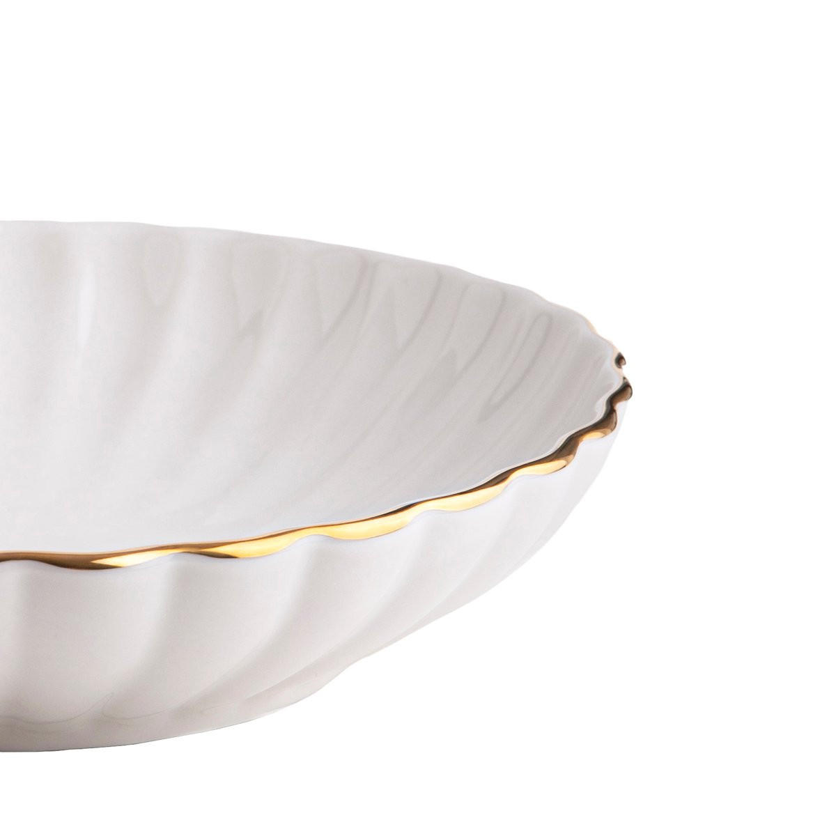 SUPPENTELLER Melida mit Goldrand 20 cm 6er-Set - Rosa, Keramik (20/20/4cm) - Homla